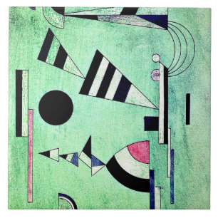 Kandinsky - in Grün getaucht Fliese