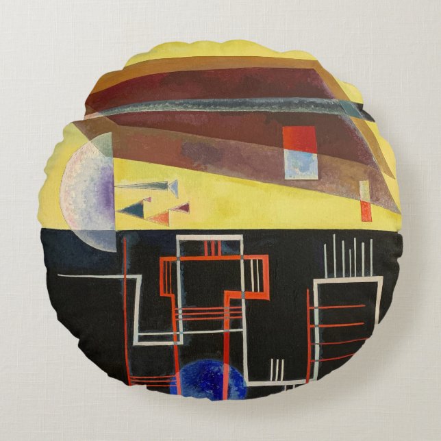 Kandinsky Inner Alliance Abstrakt Artwork Rundes Kissen (Vorderseite)