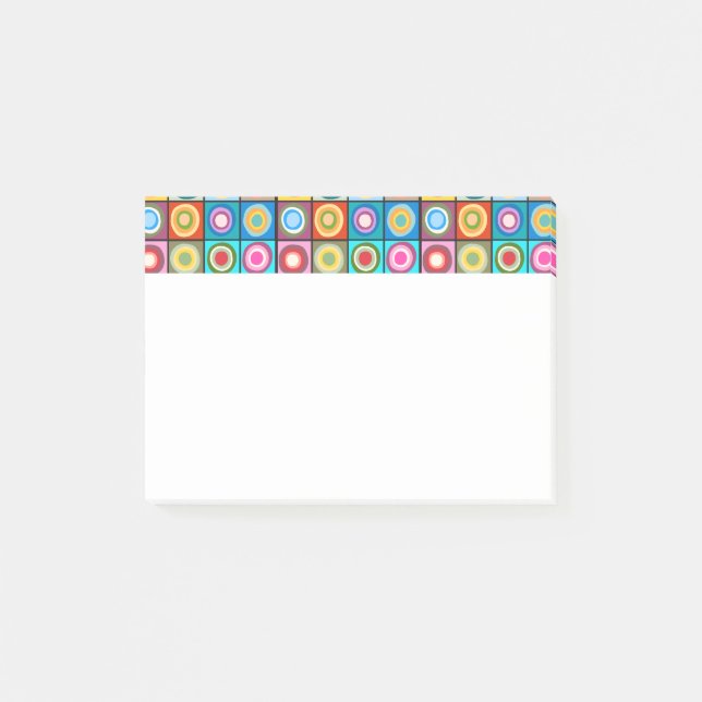 Kandinsky-Inspirierte Kreise Post-it Klebezettel (Vorderseite)