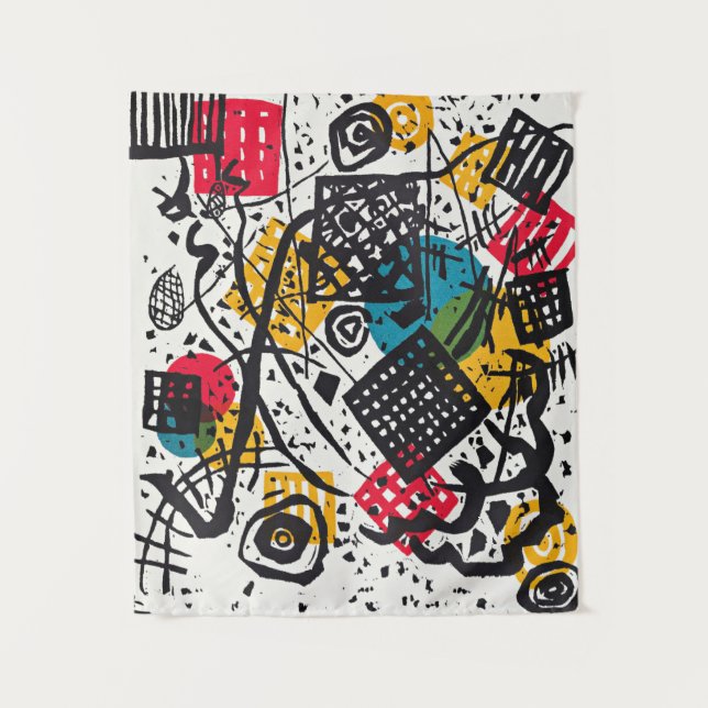 Kandinsky - Kleine Welten V, abstrakte Kunst Wandteppich (Vorderseite)