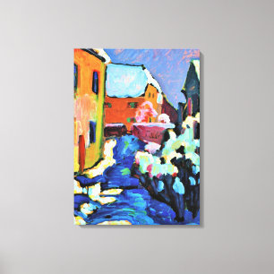 Kandinsky - Kochel, Friedhof und Pfarrhaus Leinwanddruck