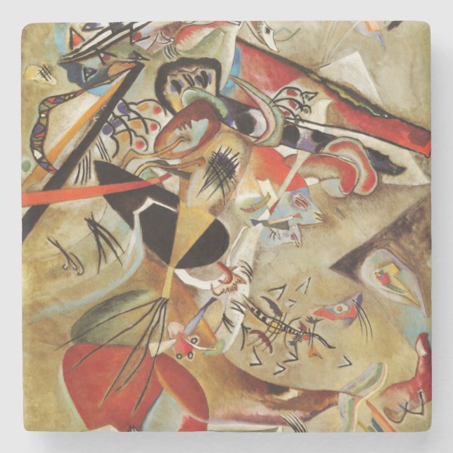 Kandinsky Komposition Abstrakte Malerei Steinuntersetzer (Vorderseite)