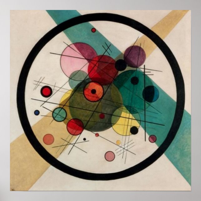 Kandinsky-Kreise in einem Zirkel-Painting-Poster Poster (Vorne)