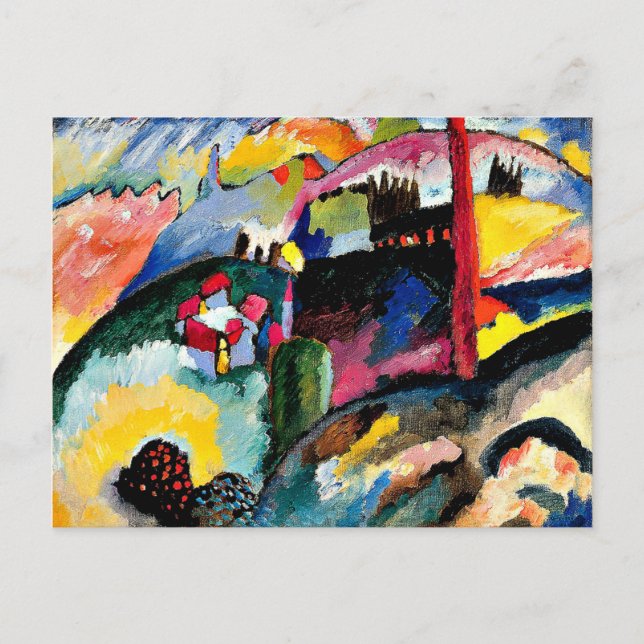 Kandinsky - Landschaft mit Fabrikschornstein Postkarte (Vorderseite)