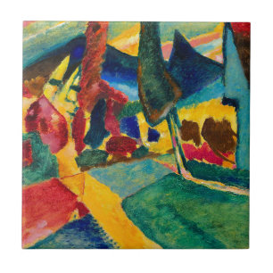 Kandinsky Landschaft mit zwei Poplars Fliese