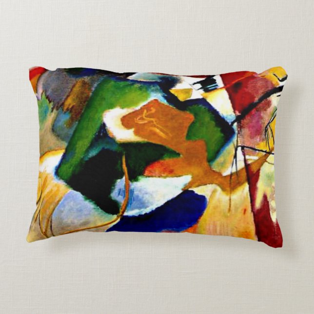 Kandinsky - Malerei mit grünem Zentrum Zierkissen (Rückseite)
