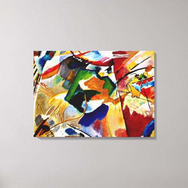 Kandinsky - Malerei mit grüner Mitte Leinwanddruck (Vorderseite)