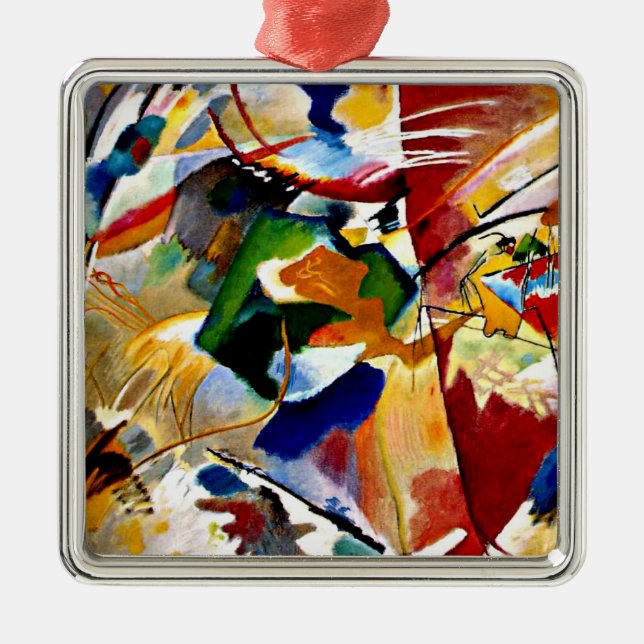 Kandinsky - Malerei mit grüner Mitte Ornament Aus Metall (Vorne)