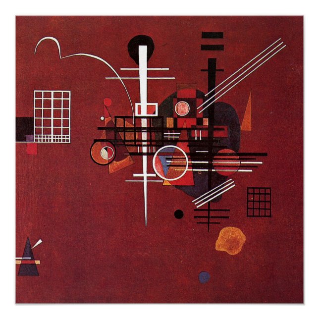 Kandinsky - Mattes Rot Poster (Vorderseite)