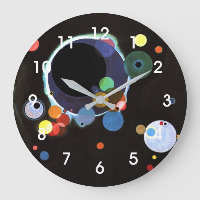 Kandinsky - Mehrere Kreise, berühmtes Gemälde Große Wanduhr (Vorderseite)