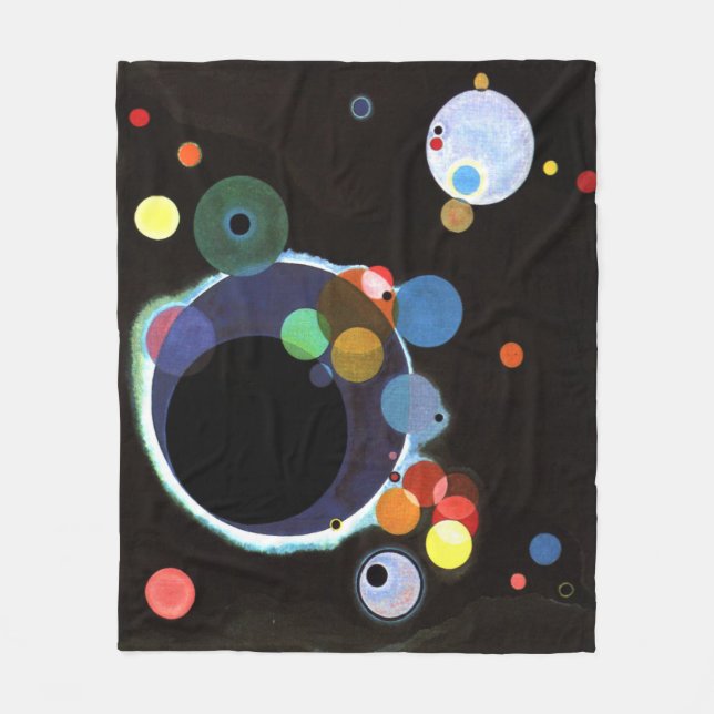 Kandinsky - Mehrere Kreise Fleecedecke (Vorderseite)