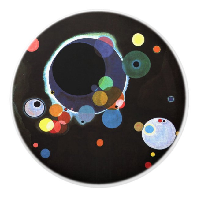 Kandinsky - Mehrere Kreise Keramikknauf (Vorderseite)