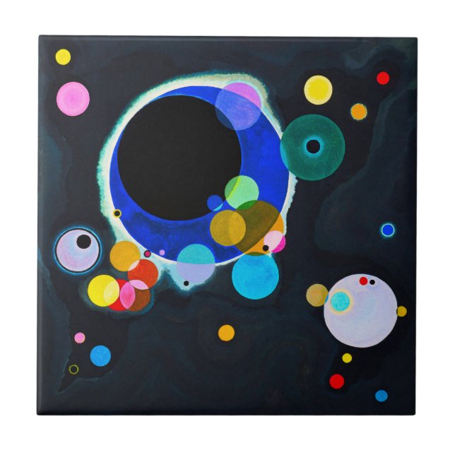 Kandinsky Mehrere Kreisläufe ziehen Fliese (Vorderseite)
