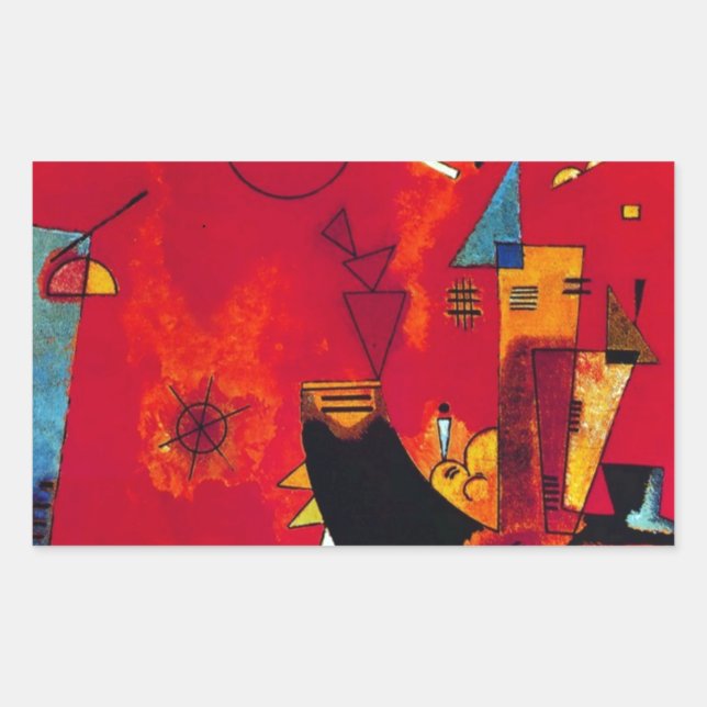 Kandinsky Mit und Gegen Rechteckiger Aufkleber (Vorderseite)