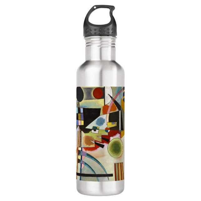 Kandinsky Modernes Abstraktes Kunstwerk Edelstahlflasche (Vorderseite)
