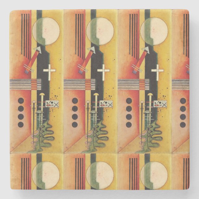 Kandinsky Modernes Abstraktes Malwerk Steinuntersetzer (Vorderseite)