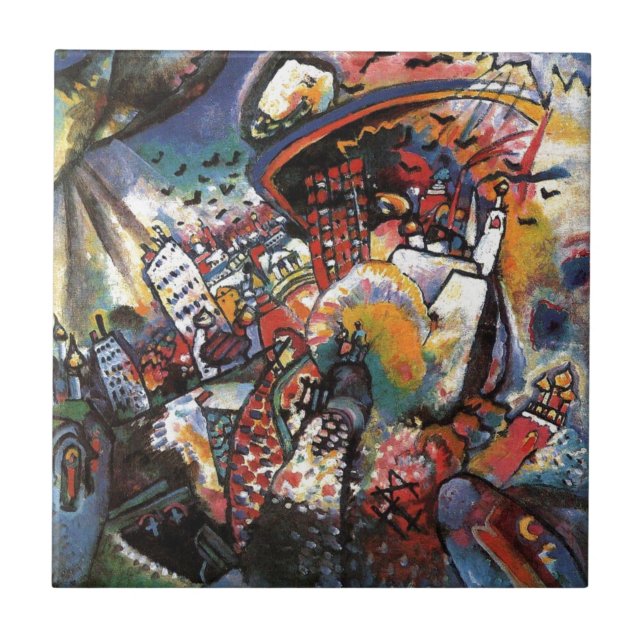 Kandinsky Moscow I Cityscape Abstrakte Malerei Fliese (Vorderseite)