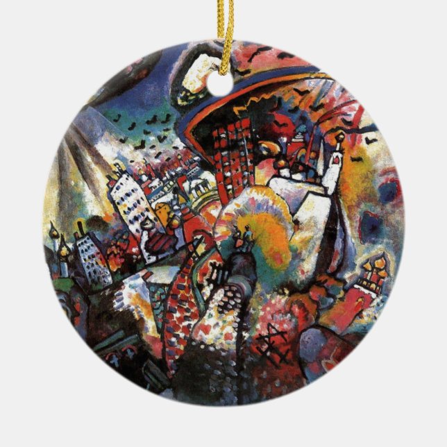 Kandinsky Moscow I Cityscape Abstrakte Malerei Keramikornament (Vorne)