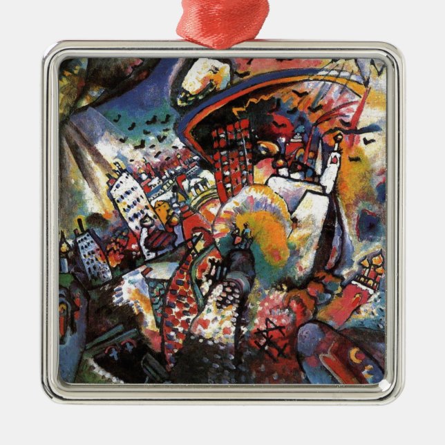 Kandinsky Moscow I Cityscape Abstrakte Malerei Ornament Aus Metall (Vorne)