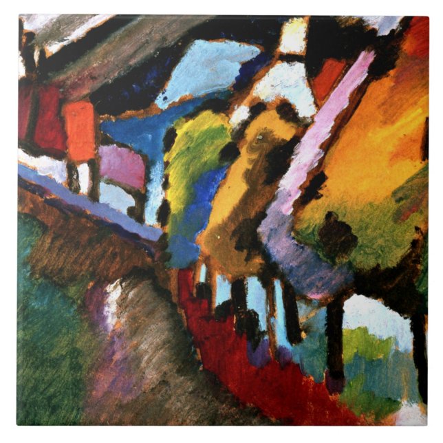 Kandinsky - Murnau, Schloss und Kirche Fliese (Vorderseite)