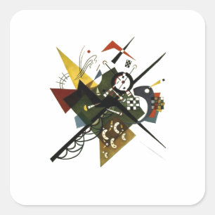 Kandinsky on White II - Abstrakte expressionistisc Quadratischer Aufkleber