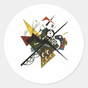 Kandinsky on White II - Abstrakte expressionistisc Runder Aufkleber