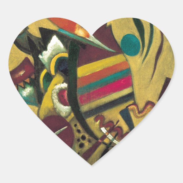 Kandinsky Points Abstrakte Leinwand Malerei Herz-Aufkleber (Vorderseite)