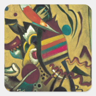 Kandinsky Points Abstrakte Leinwand Malerei Quadratischer Aufkleber