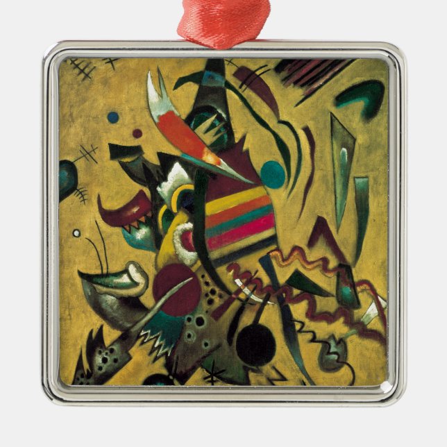 Kandinsky Points Abstrakte Leinwand Malerei Silbernes Ornament (Vorne)