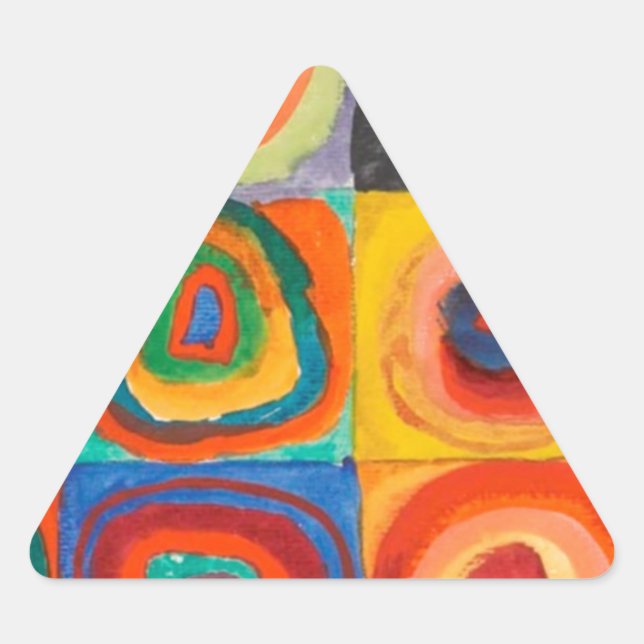 Kandinsky-Quadrate Dreieckiger Aufkleber (Vorderseite)
