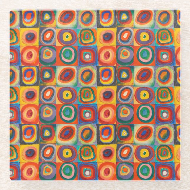 Kandinsky-Quadrate Glasuntersetzer (Vorderseite)