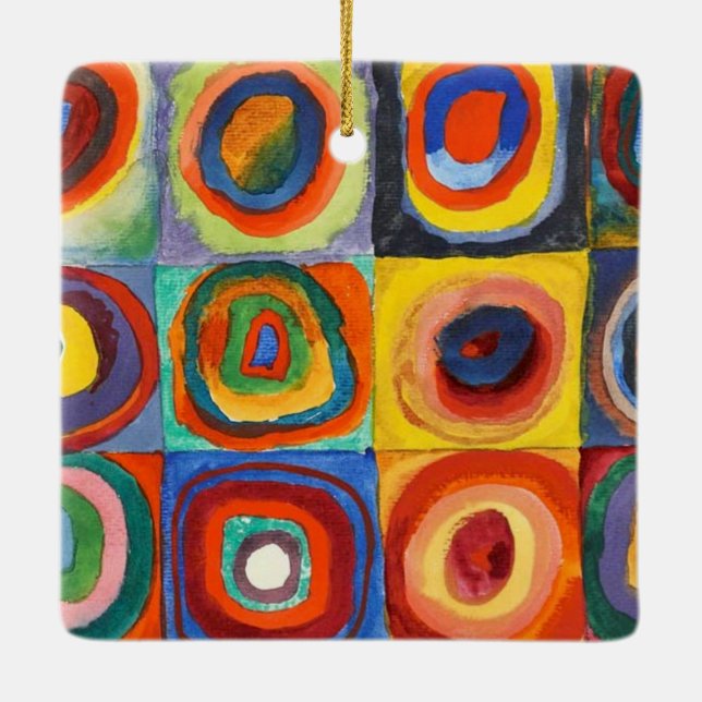 Kandinsky - Quadrate mit konzentrischen Kreisen Keramikornament (Rückseite)