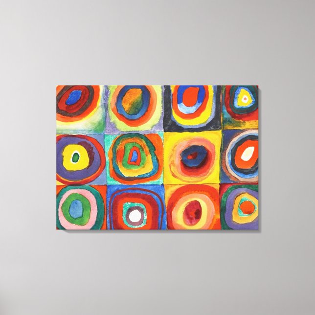 Kandinsky - Quadrate mit konzentrischen Kreisen Leinwanddruck (Vorderseite)