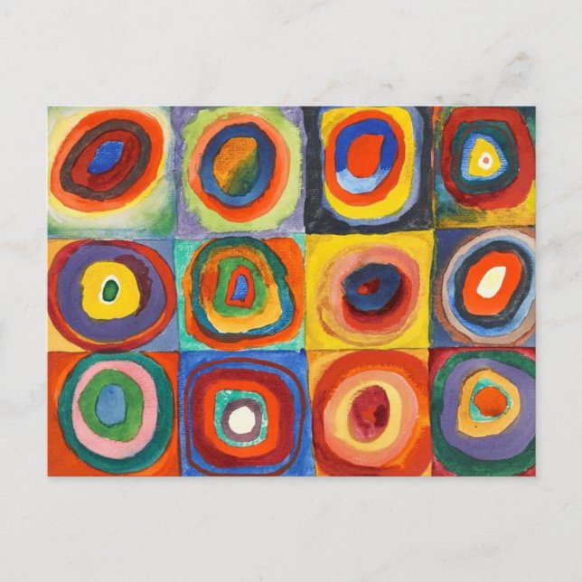 Kandinsky - Quadrate mit konzentrischen Kreisen Postkarte (Vorderseite)