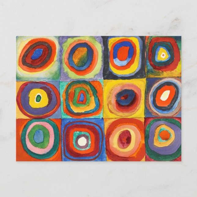 Kandinsky - Quadrate mit konzentrischen Kreisen Postkarte (Vorderseite)