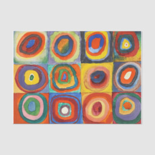 Kandinsky - Quadrate mit konzentrischen Kreisen Seidenpapier