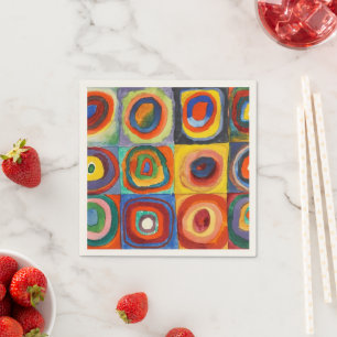 Kandinsky - Quadrate mit konzentrischen Kreisen Serviette
