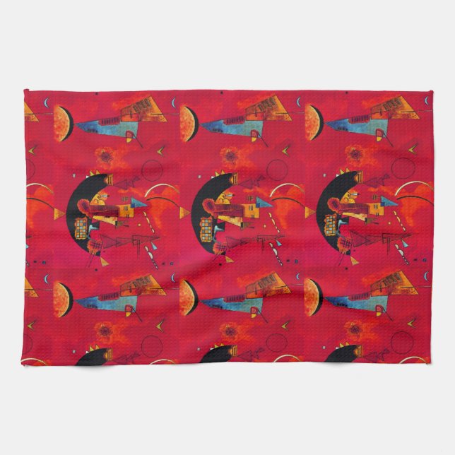 Kandinsky Red Black  Abstract Art Geschirrtuch (Horizontal)