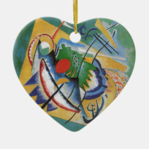 Kandinsky Red Oval Abstract Artwork Green Yellow Keramikornament