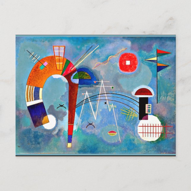 Kandinsky - Rundende, farbenfrohe Kunst Postkarte (Vorderseite)