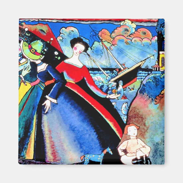Kandinsky - Schiff, bunte Malerei von 1918 Magnet (Vorne)