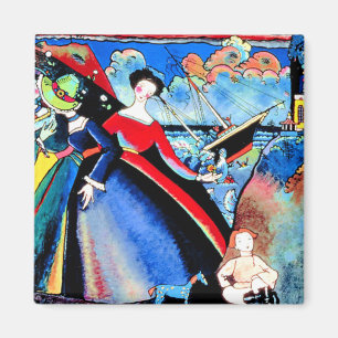 Kandinsky - Schiff, farbenfrohe Malerei 1918 Magnet