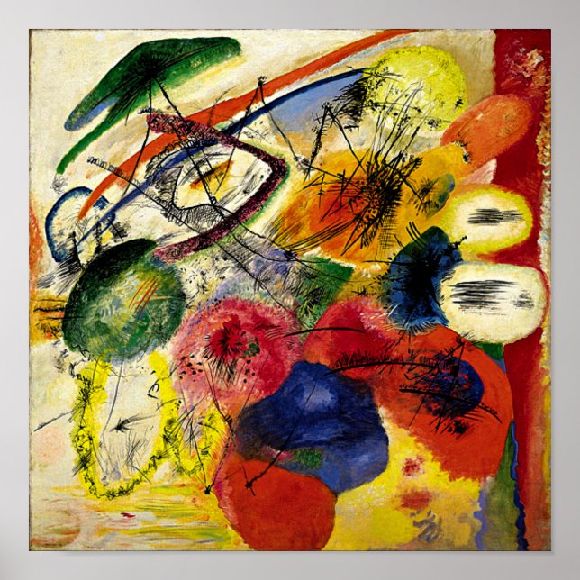 Kandinsky - Schwarze Schlaganfälle Poster (Vorne)
