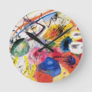 Kandinsky schwarze Streckentakt Runde Wanduhr