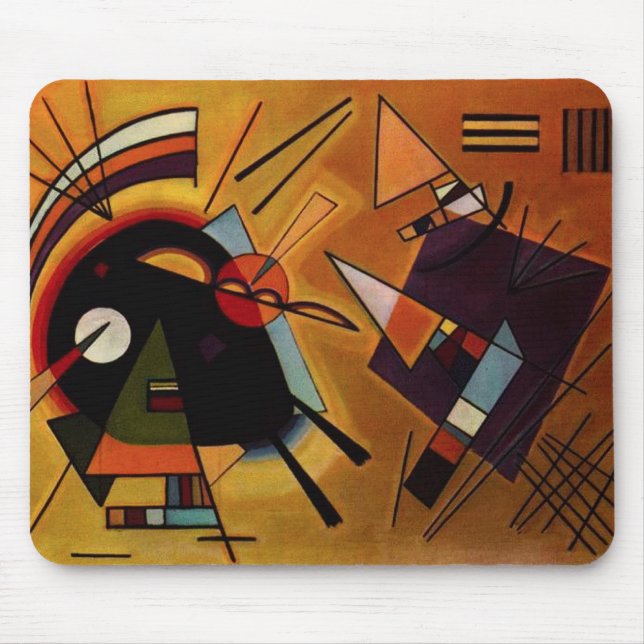 Kandinsky schwarze und violette Mausunterlage Mousepad (Vorne)