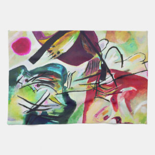 Kandinsky schwarzes Bogen-Geschirrtuch Küchentuch