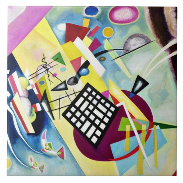 Kandinsky - Schwarzes Gitter Fliese (Vorderseite)