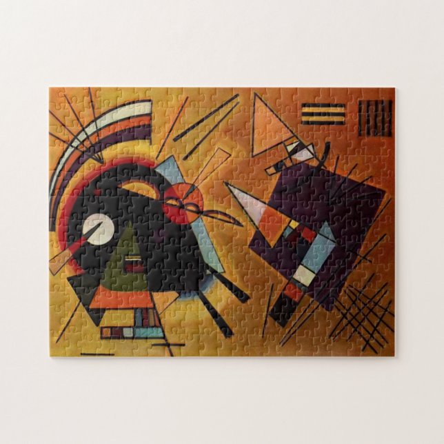 Kandinsky schwarzes und violettes Puzzlespiel (Horizontal)