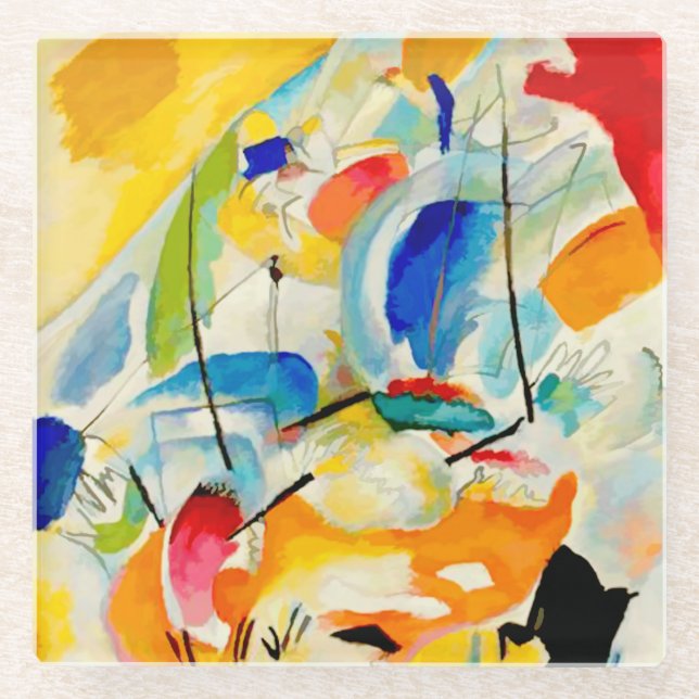 Kandinsky Sea Battle 1913 Glasuntersetzer (Vorderseite)