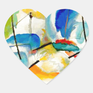 Kandinsky Sea Battle 1913 Herz-Aufkleber